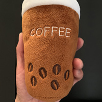 Oem Custom Coffee Cafe Tasse, Bierflasche Plüsch Soft Pet Dog Kau spielzeug mit Quietscher in Haustiers pielzeug