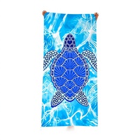 Serviette de plage en microfibre série Tortue marine, imprimé numérique animaux marins, sans sable, séchage rapide, absorbante, pour la plage et les voyages