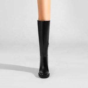 <span class=keywords><strong>Botas</strong></span> Vaqueras de <span class=keywords><strong>Mujer</strong></span> Moncheer, <span class=keywords><strong>Altas</strong></span> hasta la Rodilla, con Aspecto de Cuero, Tacón Cuadrado, Punta Cuadrada, <span class=keywords><strong>Botas</strong></span> Largas de Otoño con Cierre Lateral para Otoño e Invierno - Product Image 3