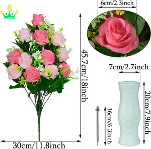 <span class=keywords><strong>Flores</strong></span> artificiales de <span class=keywords><strong>cementerio</strong></span> <span class=keywords><strong>con</strong></span> jarrón <span class=keywords><strong>Flores</strong></span> de lápida Ramo de rosas <span class=keywords><strong>Cementerio</strong></span> <span class=keywords><strong>Flores</strong></span> conmemorativas para arreglos graves - Product Image 2