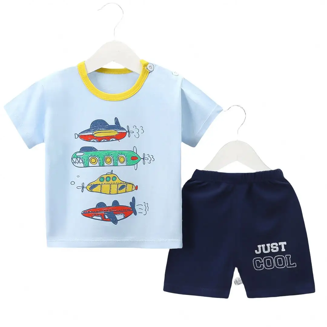 2-7Y, çocuk baskılı sevimli erkek pijama pijama 029