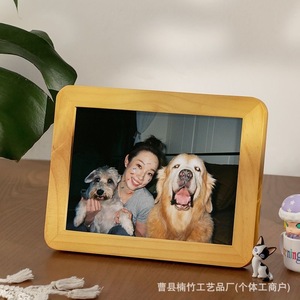 Wood Photo <b>Frame</b> Square Tabletop 6 8 10 Inch Nordic Style Digital <b>Printing</b> Full Color Vertical Orientation - Product Image 4