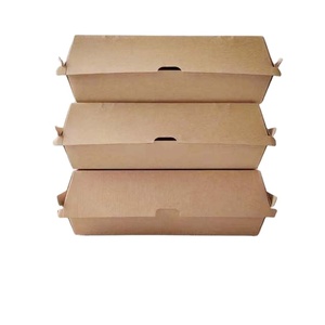 Compostable hotdog box disposable takeaway kraft paper box corrugated box
