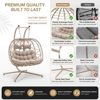Fauteuil suspendu double en osier, nouveau design, pour 2 personnes, résistant aux intempéries, idéal pour jardin et complexe hôtelier, directement de l'usine