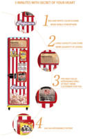 LIFUN Guangzhou Fabricant Distributeur Automatique de Popcorn en Acier Inoxydable, Fonctionnant aux Pièces et Billets, Machine à Popcorn Entièrement Automatique 65 Tasses