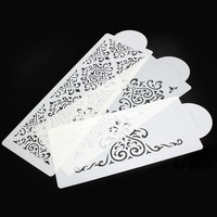 Pochoir à gâteau en PVC 3 pièces pour la décoration réutilisable fondant gâteau d'anniversaire gaufrage motif de fleurs creuses pochoir à gâteau