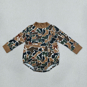 Mono unisex de manga larga para bebé, mono con estampado de camuflaje y cuello alto, suave, para bebés y niños pequeños, otoño - Product Image 4