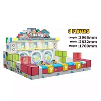 Piste de course d'excavatrices pour enfants d'intérieur, 4 voitures de course télécommandées, machine de jeu à monnayeur en métal et plastique, version anglaise 110/220V