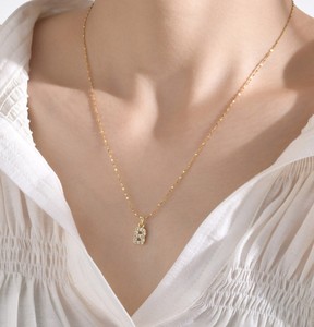 PVD 18K chapado en oro de acero inoxidable personalizado alfabeto inicial Cubic Zirconia collar joyerí<span class=keywords><strong>a</strong></span> regalos para <span class=keywords><strong>novia</strong></span> mujeres - Product Image 4