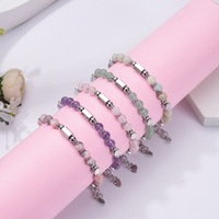 Nueva Pulsera de Piedras Naturales de Zebra Rosa Cuadradas con Cuentas Finas de Acero Inoxidable para Hombre y Mujer