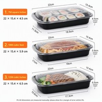 Contenants rectangulaires en PP pour micro-ondes avec couvercles transparents, réutilisables, pour la préparation des repas, boîtes à lunch, vente en gros