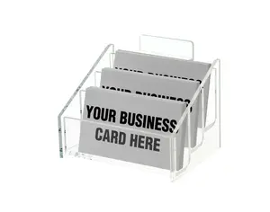 Bolsillo 3 niveles Slatwall de negocios titular de la tarjeta de regalo de acrílico para pared 50 negocios tarjetas de felicitación estante de exhibición