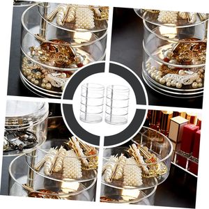 Boîte de rangement rotative en plastique à 4 niveaux pour bijoux, organisateur de boucles d'oreilles, support pour bagues, colliers et bracelets, présentoir de bijoux en gros - Product Image 4