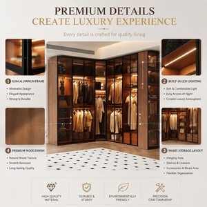 Fabricante de <span class=keywords><strong>Armarios</strong></span> Elabor Wardrobe, <span class=keywords><strong>Armarios</strong></span> de Dormitorio Modernos de Lujo Personalizados en Forma de U, Sistema de Vestidor con Acabado en Melamina - Product Image 5
