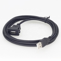 Snap in USB Port Dashboard Montaje empotrado Cable USB USB2.0 macho a hembra cable de extensión Car USB Charger socket