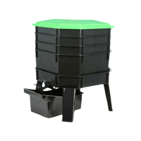 Composteur rectangulaire amovible pour vers de terre, tour de compostage DIY pour ferme, grande capacité à 4 niveaux