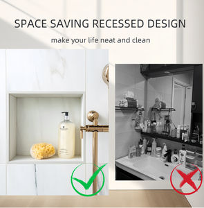 رف حمام مربع مدمج مقاوم للماء مقاس 17 × 17 بوصة من البلاستيك ABS للفنادق والمنازل - Product Image 6