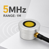Sensor ultrasónico de 5 MHz con sensor de temperatura, 0.8 °   Transductor de Haz Estrecho para Detección de Nivel de Combustible en Tanques Automotrices, Alcance de 1 m