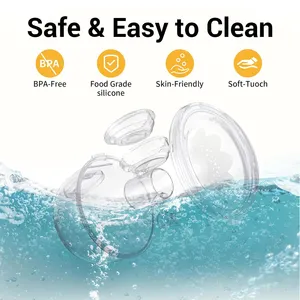 Silicone BPA-free 180ml Rechargeable Hands Free Wearable Breast Pump LED Electric Breast Pump