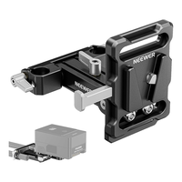 Plaque de batterie NEEWER Mini V-Mount avec pinces pour tiges LWS de 15 mm, inclinable et pliable en forme de L, avec bouton de déverrouillage rapide