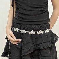 Europäisch-amerikanische Cross-Border Schmetterlings-Quasten-Taillenkette aus Legierung, 120 cm, für Damen, im Hip-Hop-Stil, exquisite Persönlichkeitsaccessoires