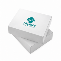 Boîte pliante blanche en carton à rabat, emballage en carton premium 350g, poignée, impression de logo personnalisée, taille sur mesure, recyclable