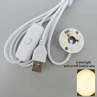 Lampe de lecture LED USB Sunssy avec lumière blanc chaud 3W, puce 2835, variateur simple, câble d'alimentation pour bureau, lecture de livres et tablettes, DC 5V