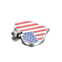 Yiwu Aceon acier inoxydable mode nouvellement élection soutien cadeau bijoux côté arrière blanc rouge bande bleu étoile coeur drapeau américain pendentif