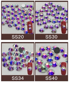 Kristal AB düz geri Bling gümüş geri düz geri ütüyle yapışmayan kristal Rhinestone SS20 kristal AB için Bluk tırnak sanat - Product Image 2