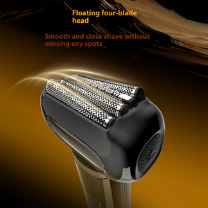 เครื่องโกนหนวดแบบใบมีด 4 ใบ สำหรับผู้ชาย พร้อมจอ LED กันน้ำ IPX6 แบตเตอรี่ 1200mAh ชาร์จแบบ Type-C เครื่องเล็มหนวดเครา ใบมีด 4 ใบ - Product Image 4
