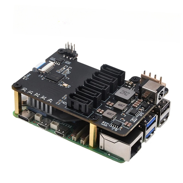 Geekworm X1009 PCIe To 5-Port SATA Shield for Pi 5 (NOT Support Boot From HDD/SSD) Custom