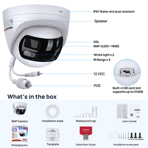 Caméra réseau 8MP Originale DS-2CD1383G2P-LIUF/SL Double objectif Grand angle fusionné ColorVu Détection IA Lumière hybride PoE Caméra IP - Product Image 3