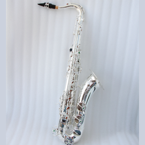Saxofón Tenor de Alta Gama en Si Bemol Plateado, Saxofón Tenor Profesional - Product Image 1