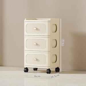 3 Schichten tragbare Garderobe Schrank Kleidung Organizer Kinder Aufbewahrung schrank Spielzeug Aufbewahrung regal Kunststoff Kinderbuch Regal - Product Image 1