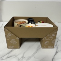 Boîte à emporter personnalisée pour aliments, boîte de pique-nique en carton ondulé transformable en table