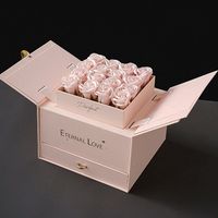 Boîte en papier personnalisée de haute qualité pour mariage à double porte avec tiroir à fleurs en chocolat Boîte cadeau à fleurs