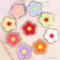 Vente en gros de nombreuses couleurs patchs fer sur paillettes chenille fleurs de dessin animé