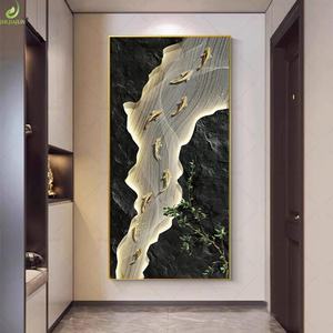 Cuadro de Porcelana con Nueve Peces, Estilo Moderno y Lujoso, Decoración de Pared para Sala de Estar - Product Image 6