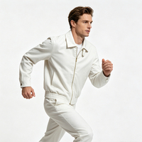 Blouson Bomber Vintage Homme en Toile Crochetée Respirante, Coupe-Vent Léger et Décontracté avec Fermeture Éclair et Col Rabattable pour l'Automne