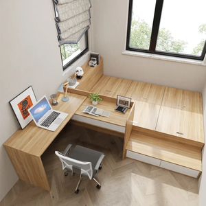 Cama de suelo tatami de madera maciza con estructura personalizada, cajones integrados, plataforma que ahorra espacio, diseño moderno, muebles de dormitorio - Product Image 3