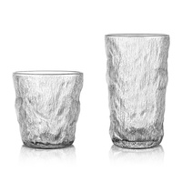 Verre à Whisky Style Japonais Texture Glacier 300ml, Dégradé Cascade Couleur Givrées