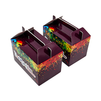 Boîtes cadeaux portables personnalisées W186 avec logo violet, emballage personnalisé pour artisanat en poterie, revêtement UV, gaufrage, matériaux recyclés