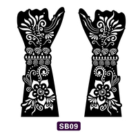 Pochoir de tatouage au henné temporaire personnalisé 2026 pour dessin floral – Pochoir complet pour tatouage au henné – Autocollant