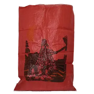 Voedselverpakking Rode Kleur Raffia 50Kg Tarwemeel Landbouwgraan Verpakkingszakken Plastic Pp Geweven Verpakkingszakken