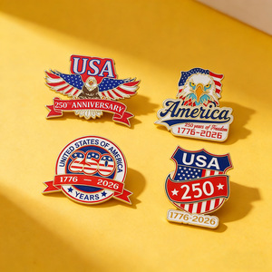 Broche de Metal Clássico Patriótico EUA 250º Aniversário 1776-2026 com Padrão de Águia e Bandeira Americana para Presentes de Joalheria - Product Image 1