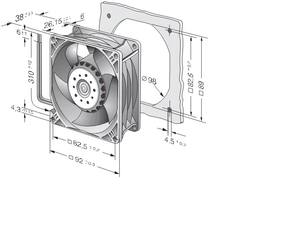 NOUVEAU Ventilateur <span class=keywords><strong>de</strong></span> refroidissement centrifuge allemand 12V 48V DC24V 375MA EC AC 9W 90x90x38mm 9CM 9038 pour équipement haut <span class=keywords><strong>de</strong></span> gamme 3214J/39HU - Product Image 2