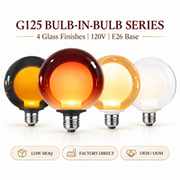 Ampoule LED G40 G125 à double ampoule, nouveau design, verre clair givré, 120V E26, sans scintillement, verre fumé, verre ambré, directement de l'usine