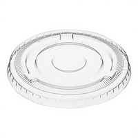 Couvre-boissons transparents en PET Kingstar de 98 mm avec ouvertures pour pailles, pour grands gobelets de boissons froides