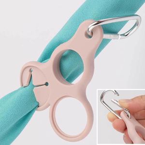 Portable Outdoor Silicone Water Bottle Holder with Carabiner and Novelty <b>Hook</b> for Backpack Belt or Towel - Product Image 3