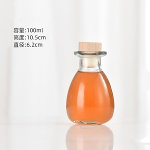 Botella de vidrio transparente y esmerilada al por mayor, vacía, de 100ml, 250ml, 380ml, 500ml, 750ml, con forma de gota de agua, redonda, para vino de frutas y bebidas, con corcho. - Product Image 5